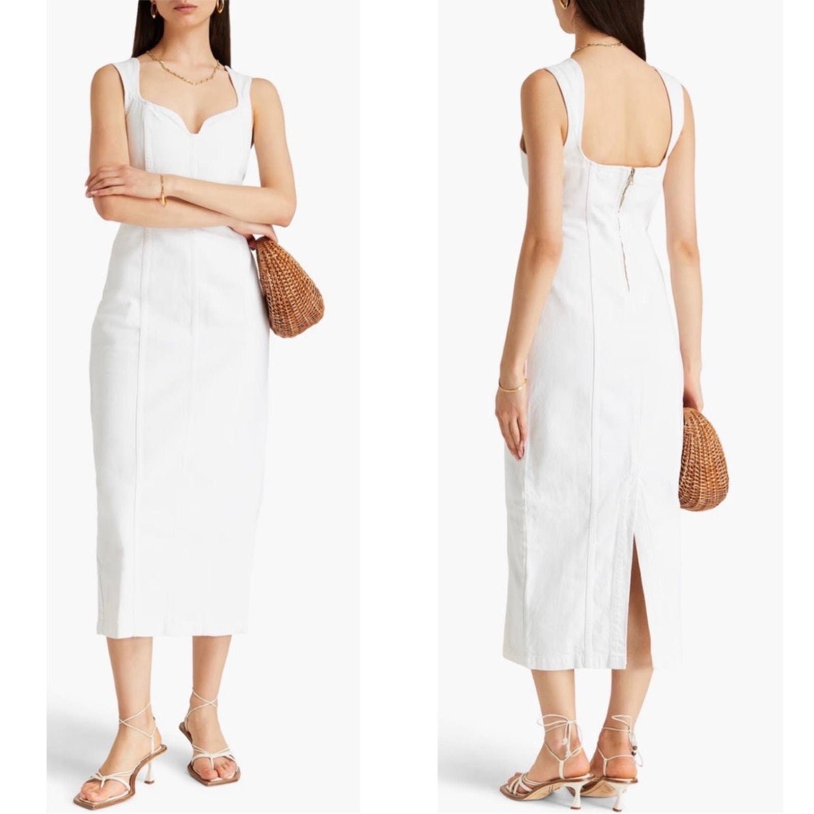 Mara Hoffman Indya Denim White Midi Dress Size 00